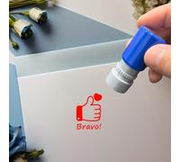 1 pièce Tampon d'encouragement pour enseignants - Encre rouge créative pour la notation et la motivation, design rond "Bravo!" avec symbole de pouce levé, convient pour l'école et le bureau, cadeau po