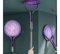 1 pièce Tapette à moustiques électrique pliable, rechargeable par USB Type-C, tueur de moustiques physique 2800V, avec manche extensible et mécanisme de pliage rotatif, maille multicouche et technolog