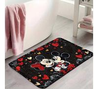 1 pièce Tapis court en peluche imitation cachemire avec motif cœur guérisseur de Mickey Mouse, style , officiellement autorisé par Disney. Décoration pour la maison/chambre/salon/salle de bain. Petit