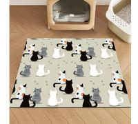 1 pièce Tapis d'alimentation pour animaux de compagnie à thème chat super mignon en terre de diatomée, séchage rapide, absorbant et résistant aux taches, convient pour les bols de nourriture et d'eau 