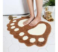 1 pièce Tapis de bain à motif d'empreinte de pied, tapis de sol moderne en polyester absorbant et antidérapant pour salle de bain, décoration de maison, tapis de sol, tapis d'extérieur, paillasson, dé
