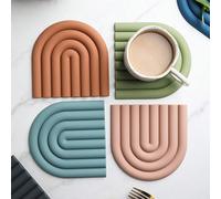 1 pièce Tapis de cuisine en silicone arc-en-ciel vibrant - résistant à la chaleur, antidérapant, sous-plat isolant, protecteur de table, porte-tasse, accessoire de cuisine - cadeau parfait pour le moi