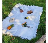 1 pièce Tapis de pique-nique blanc style bohème double face - Polyvalent, convient pour le camping/la plage, le canapé et la nappe S (150*90cm),L (180*90cm),XL (180*180),XS (90*90cm),XXL (180*230cm),1
