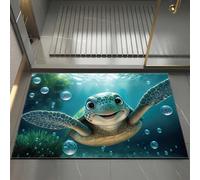 1 pièce Tapis de salle de bain en terre de diatomée super absorbant, tapis de salle de bain antidérapant en forme de tortue mignonne, couleur vive, séchage rapide, facile à entretenir, convient pour l