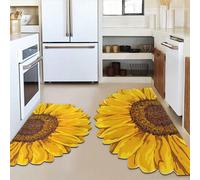 1 pièce Tapis de sol décoratif de tournesol - Tapis en nylon lavable, anti-dérapant avec isolation thermique et résistant à l'usure, absorbant. Tapis de cuisine, de buanderie, de salle de bain antidér
