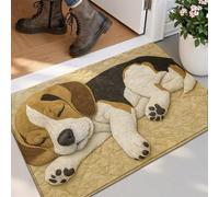 1 pièce Tapis de sol motif chien mignon de dessin animé, lavable antidérapant durable pour salle de bain, cuisine, couloir, chambre, salon, entrée, convient pour la Saint-Valentin, décoration d'hiver 