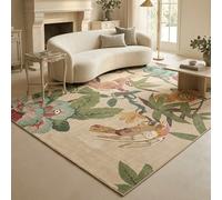 1 pièce Tapis de sol (Tapis, Tapis, Tapis de zone, Tapis de bain, Tapis de bain, Paillasson), Style esthétique moderne d'Asie du Sud-Est avec motif floral et oiseau, design frais - Tapis en fausse cac