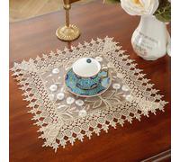 1 pièce Tapis de table de cuisine/salle à manger 100% polyester brodé, décoration intérieure, décoration de fête, rectangulaire, carré, sous-assiette, décorations de fête/mariage 40*40,45*30,30*30Flor