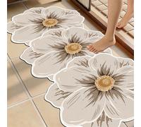 1 pièce Tapis de zone floral beige, Diatomite, Tapis de bain, Tapis de bain, Paillasson, Petit tapis, Tapis, Tapis, Décoration d'intérieur, Tapis de zone, Tapis d'extérieur, Décoration d'intérieur, Ta