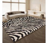1 pièce Tapis décoratif imprimé zébré, velours doux et moelleux motif zébré jaune et noir, tapis de sol moderne d'intérieur esthétique. Marchez sur le tapis et profitez d'un départ heureux. Tapis à mo