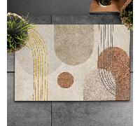 1 pièce Tapis en boue de diatomée antidérapant avec motif d'art abstrait moderne imprimé, imprimé 3D rectangulaire, convient pour l'entrée, le salon, la cuisine, la chambre, le couloir, la salle de ba