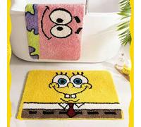 1 pièce Tapis en forme de 40 cm x 60 cm sur le thème de Bob l'éponge, design de Patrick l'étoile, convient pour la maison, la chambre, le salon, le côté du lit, l'entrée, la salle de bain, paillasson 