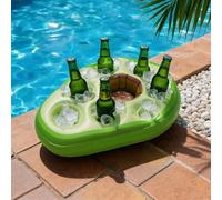 1 pièce Tapis flottant gonflable en forme d'avocat avec porte-gobelet et bac de rangement de glace, flotteur de piscine pour la plage et les fêtes de piscine, matériau PVC durable, cadeau idéal pour l