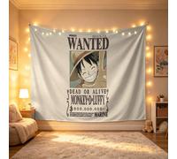 1 pièce Tapisserie Monkey D. Luffy, avec impression d'"Avis de recherche" sans trou en arrière-plan, parfait pour les fêtes, le camping, la décoration d'intérieur, la configuration de scène et les pré