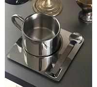 1 pièce Tasse à café et soucoupe en acier inoxydable, tasse isotherme à double paroi pour latte, rentrée scolaire 1 pièceAcier inoxydable
