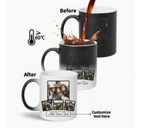 1 pièce - Tasse à café magique personnalisée, 11 oz - Tasse personnalisée avec plusieurs images, textes et photos - Tasses à café personnalisées populaires | Tasses qui changent de couleur, cadeaux pe