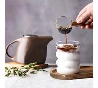 1 pièce Tasse en verre Chenille, tasse à eau résistante à la chaleur, tasse à café glacé, convient pour le jus, le lait, le thé et autres boissons, idéale pour l'été et l'hiver, essentielle pour la re