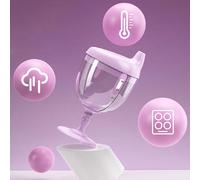 1 pièce Tasse en verre haute tige de 180 ml, verre, verre à jus, tasse à lait, tasse d'entraînement anti-déversement rose,bleu,Violet,Violet+Bleu,Rose + Violet,Rose+Bleu,Violet 180 + Blanc crème 150,V