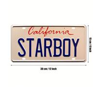 1 pièce The Weekend Ft Daft Punk | Plaque d'immatriculation Starboy en métal estampé, panneau métallique vintage, décoration murale de garage, bar, patio, cadeau pour hommes, 12" X 6" (30,48 X 15,24cm