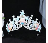 1 pièce Tiare de sirène argentée de l'océan, couronne de coquillage et d'étoile de mer avec strass, accessoire de cheveux thème sous-marin mignon pour fête et cosplay Taille UniquePlantesAlliage de zi