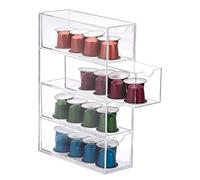1 pièce Tiroir de rangement acrylique pour capsules de café, organisateur de lunettes à plusieurs couches et transparent avec 4 tiroirs, utilisé pour ranger les capsules de café, les sachets de thé, l