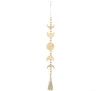 1 pièce tissée à la main macramé tapisserie bohème nordique décor nordique corde coton perles bois pour salon, chambre à coucher, bureau espace marron beige 75 cm (beige)
