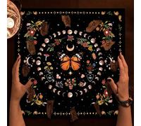 1 pièce Tissu de jardin de fleurs sauvages, nappe d'autel Arbre de Vie Tarot, nappe de Tarot, décoration sorcellerie, tapis de cartes oracles astrologie, utilisé pour la décoration de la salle de lect