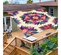 1 pièce Toile de parasol imprimée à plat 2D avec motif mandala coloré et design floral, tente de camping d'extérieur, toile de parasol et auvent avec motif floral coloré, convient pour plusieurs scène
