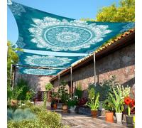 1 pièce Toile d'ombrage extérieure imprimée de mandala indigo bohème, auvent de camping, abri solaire pour jardin, patio, plage, camping, pique-nique (poteaux non inclus) 185*185,240*185,150*150Polyes
