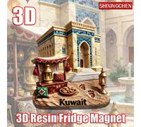1 pièce Tour du Koweït, Montagnes de l'Himalaya Aimant de Réfrigérateur 3D, Pagode Japonaise à Cinq Étages, Aimant de Réfrigérateur Magnétique 3D, Indication de Taille Précise, Impression Haute Défini