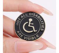 1 pièce "Toutes les handicaps ne sont pas visibles" Épinglette de revers en émail, broche de sensibilisation aux maladies chroniques et aux handicaps, insigne pour col/sac à dos, accessoire de bijoute