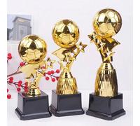 1 pièce Trophée de récompense en boule dorée en plastique, modèle de trophée de compétition de soccer. Joueur excellent, petit prix de coupe 25 cm,19 cm,22,5 cmPolychlorures de vinyle