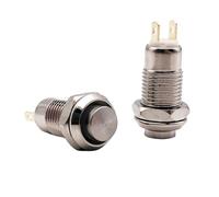 1 pièce, trou de panneau de 8mm, interrupteur à bouton-poussoir en métal, mini rond, momentané/verrouillage, grand 2 broches, dispositif, 1NO, 3A 250VAC(Self-reset Momentary)