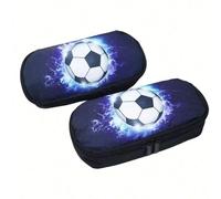1 pièce Trousse à crayons avec motif de ballons de soccer, impression 3D de football, trousse à crayons de garçon de football, boîte à crayons de grande capacité avec fermeture éclair, pochette à cray