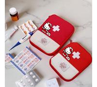 1 pièce Trousse de premiers soins portable Hello chat, essentielle pour le camping en plein air, la randonnée, la maison et l'école. Équipement de survie indispensable, sac à médicaments, boîte à pilu