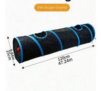 1 pièce Tunnel pliable pour chat, tunnel d'intérieur pour chat, tunnel de jeu pour chat, labyrinthe de jouet interactif pour chat, jeu pour chat, chaton, chiot, lapin (rose et noir) petit passage,Cana