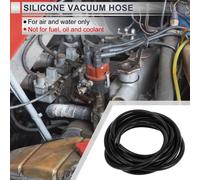 1 Pièce Tuyau De Silicone Universel Pour Aspiration Haute Température 16.4Ft 1/4" 6Mm Id 3Mm D'épaisseur Ligne D'Aspiration Automobile Pression Max 130Psi Silicone Noir