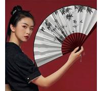 1 pièce Un élégant éventail pliant doux comme la soie - imperméable, résistant aux déchirures, portable et conçu avec une ombre en tissu Taille Uniquegraphique,PlantesBambou