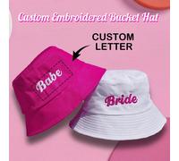 1 pièce, unisexe, retour à l'école, chapeau seau brodé personnalisé, cadeau d'anniversaire, chapeau de mariée, cadeau pour elle, cadeau pour lui, cadeau de mariage, chapeau seau personnalisé Mr Mme, c