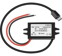 1 Piece USB C DC 12V to 5V 3A Step Down Converter,Type C Interface Waterproof Buck Module 25W Power Adapter Compatible with Raspberry Pi 4,Mobile Phones