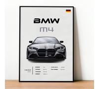1 pièce Œuvre murale sur canevas BMW E30 M3 - Affiche de voiture classique au coucher de soleil - Impression sur canevas de coton de voiture vintage, affiche, décoration de garage 40*60 cm,30*40 cm,20