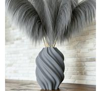 1 pièce Vase à fleurs minimaliste moderne esthétique mat, vase décoratif conique texturé ondulé en spirale 3D nordique pour herbe de pampa et fleurs artificielles, décoration de la maison, salon, cham