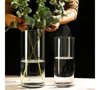 1 pièce Vase en acrylique transparent, vase en acrylique antichoc convenant à l'hydroculture, aux fleurs fraîches, au bambou chanceux. Vase cylindrique en acrylique transparent pour la décoration flor