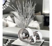 1 pièce Vase en céramique Décoration de maison Artisanat, Pot de fleurs Vase hydroponique Décoration de maison Cadeaux, Vase en céramique Artisanat Petit vase boule ronde Plante Conteneur Tasse Arrang