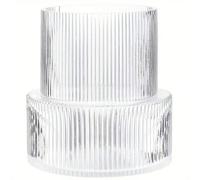 1 pièce Vase en verre rayé élégant, vase en verre moderne minimaliste, design cylindrique, convient pour la décoration de la maison, les décorations de Rome, la décoration de centre de table de restau