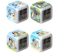 1 pièce Veilleuse de chevet Bluey Mini DIY, réveil, minuterie mignonne, multifonctionnel, portable, de bureau, petite horloge de table, convient comme cadeau d'anniversaire et cadeau d'Halloween pour