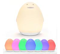 1 pièce Veilleuse de nuit portable en forme de pingouin avec LED tactile, lampe intelligente, décoration de bureau et éclairage photo, source de lumière intelligente, en ABS et silicone, gradable, dég
