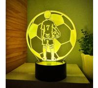1 pièce Veilleuse football 3D, design créatif avec éléments de football, contrôle tactile 7 couleurs changeantes, décorer l'ambiance de la pièce, cadeau idéal pour les fans de football Taille UniqueAB