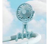1 pièce Ventilateur de poussette bébé Poulpe, ventilateur portable silencieux rechargeable USB, mini ventilateur pliant avec veilleuse LED, ventilateur réglable à 3 vitesses pour une utilisation intér