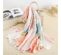 1 pièce Version coréenne de l'élégant châle satiné léger et lisse à l'imprimé floral lumineux. Un accessoire mode et de protection solaire pratique pour la vie quotidienne des femmes Taille UniqueBloc